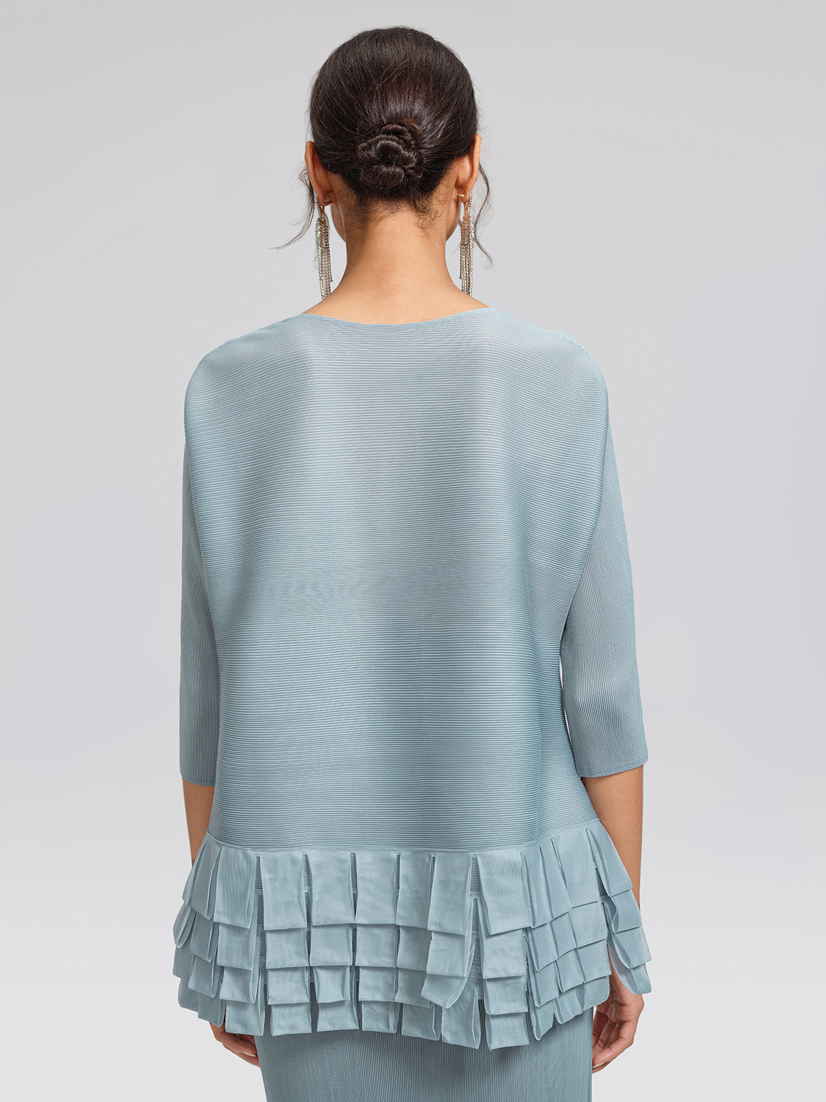 Final Sale | Pleated Textured Scallop-Trimmed Set