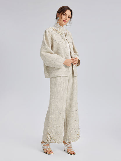 Hand-Sewn Pearl Textured Jacket