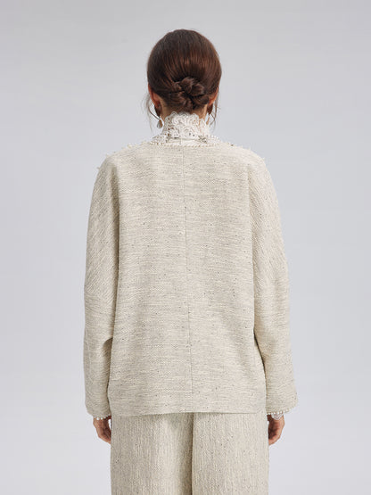 Hand-Sewn Pearl Textured Jacket