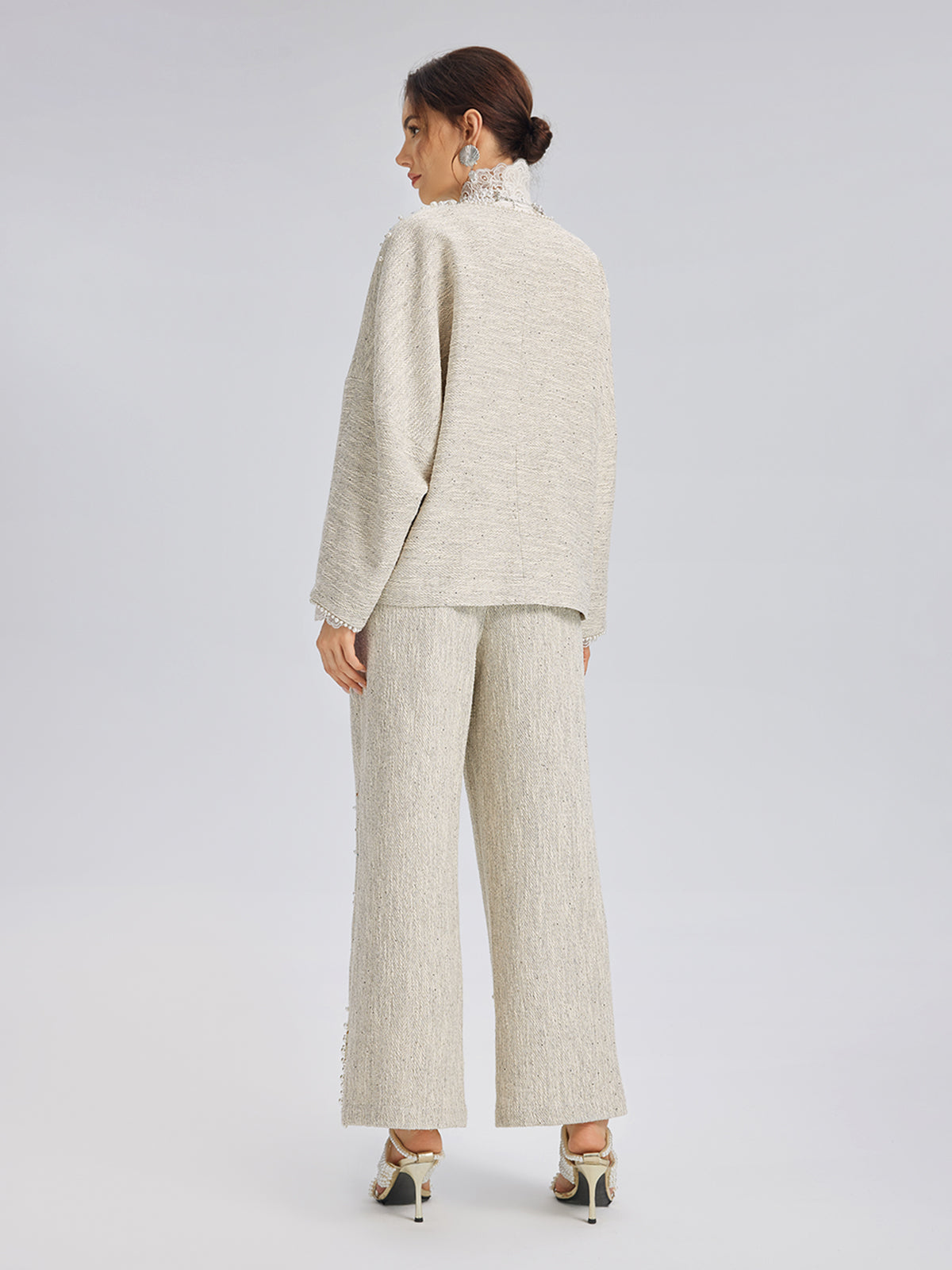 Hand-Sewn Pearl Textured Jacket