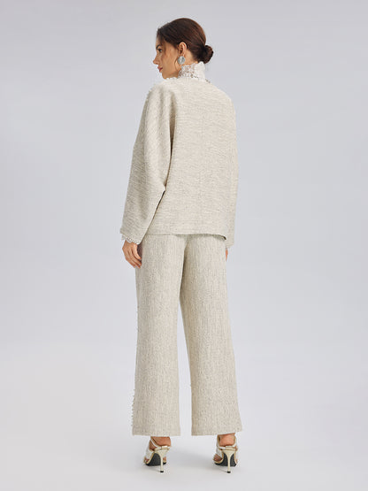 Hand-Sewn Pearl Textured Jacket