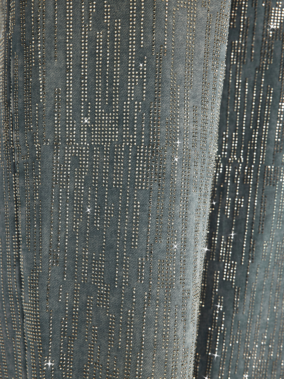 Denim-Inspired Rhinestones Embellished Sweatpants