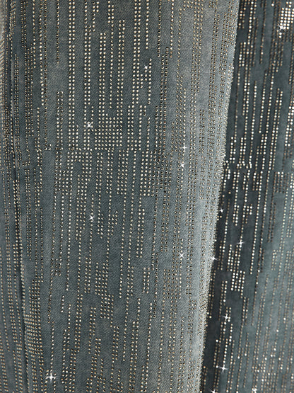 Denim-Inspired Rhinestones Embellished Sweatpants