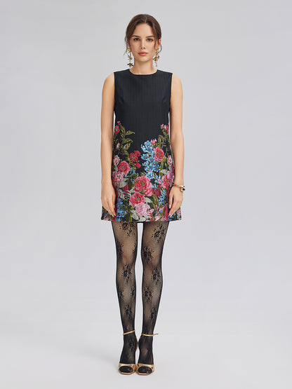 Limited Handcrafted 3D Beaded Floral Dress