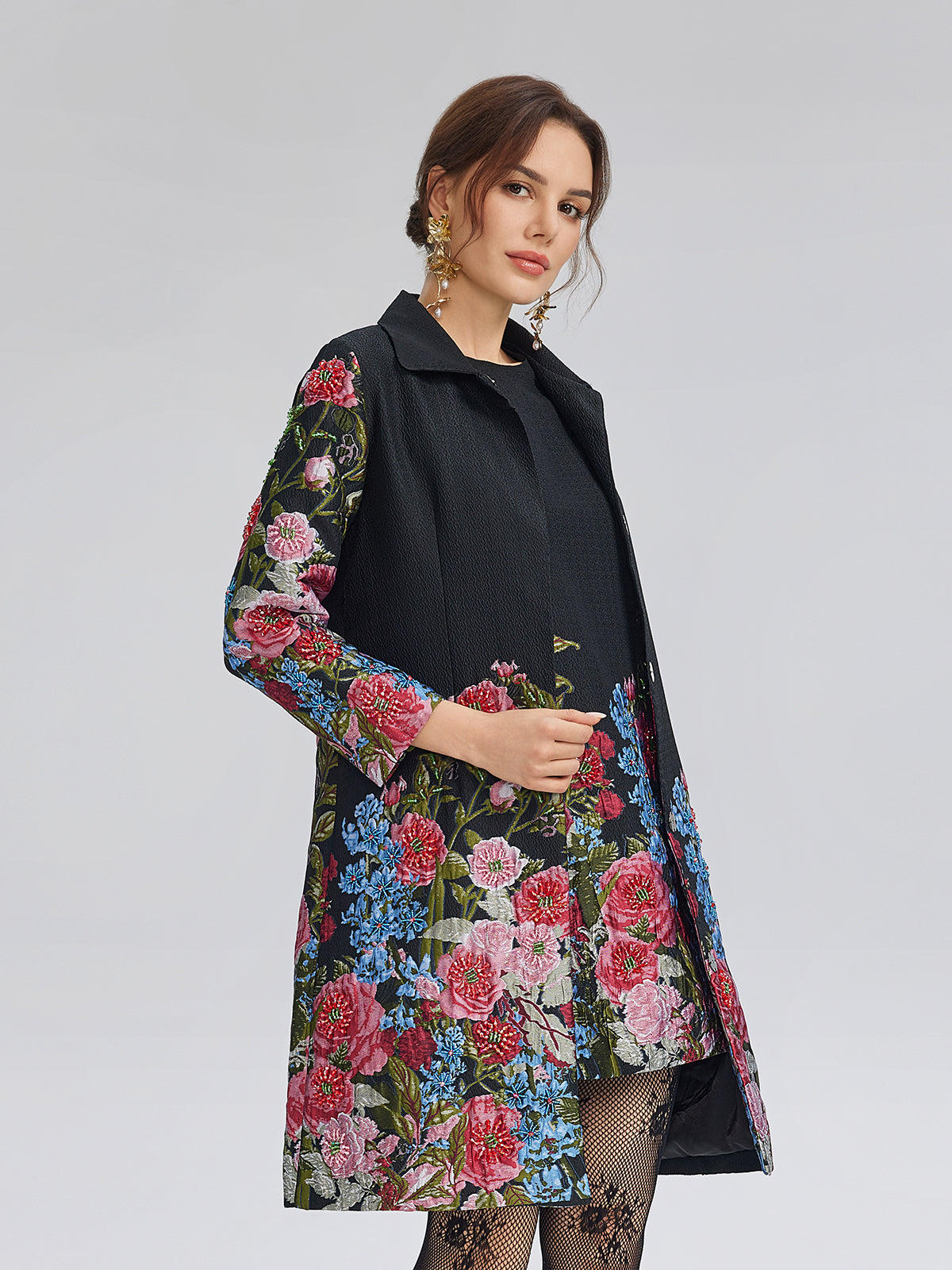 Richradiqs Women's Hand-Beaded 3D Floral Versatility Vintage