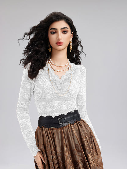 Vintage Lace Bottoming Shirt