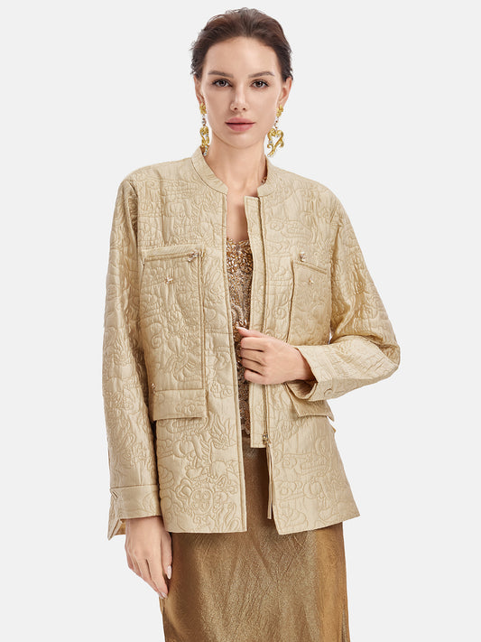 Silk Cloud Pattern Beaded Jacket