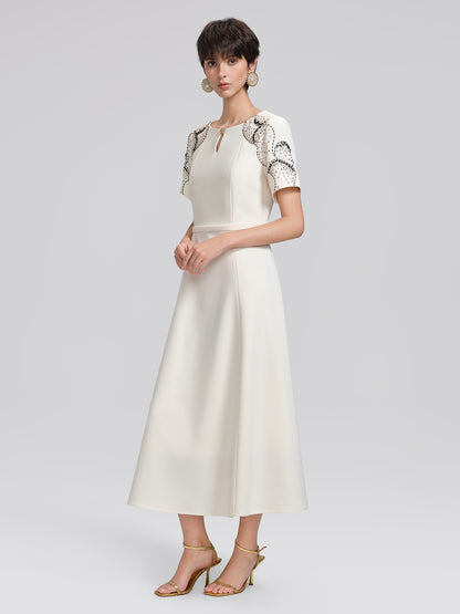 Hand-Beaded Sequin Waist-Cinching Dress