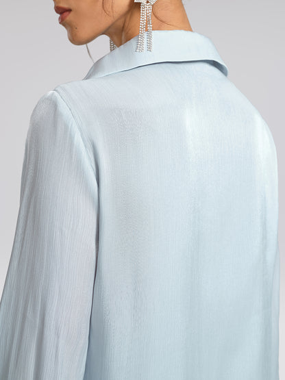 Pearlescent Beaded V-Neck Shirt