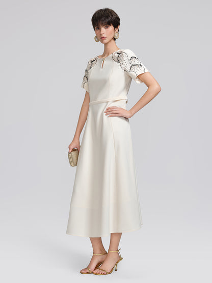 Hand-Beaded Sequin Waist-Cinching Dress