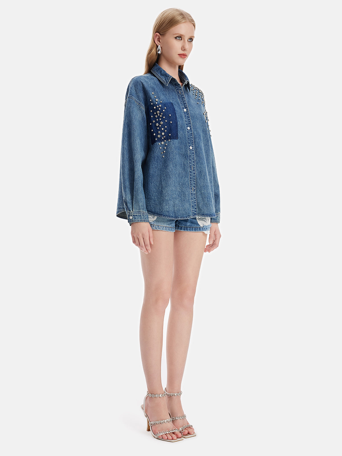 Beaded Denim Shirt