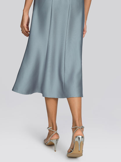 Acetate Satin 3D Flower Beaded Dress