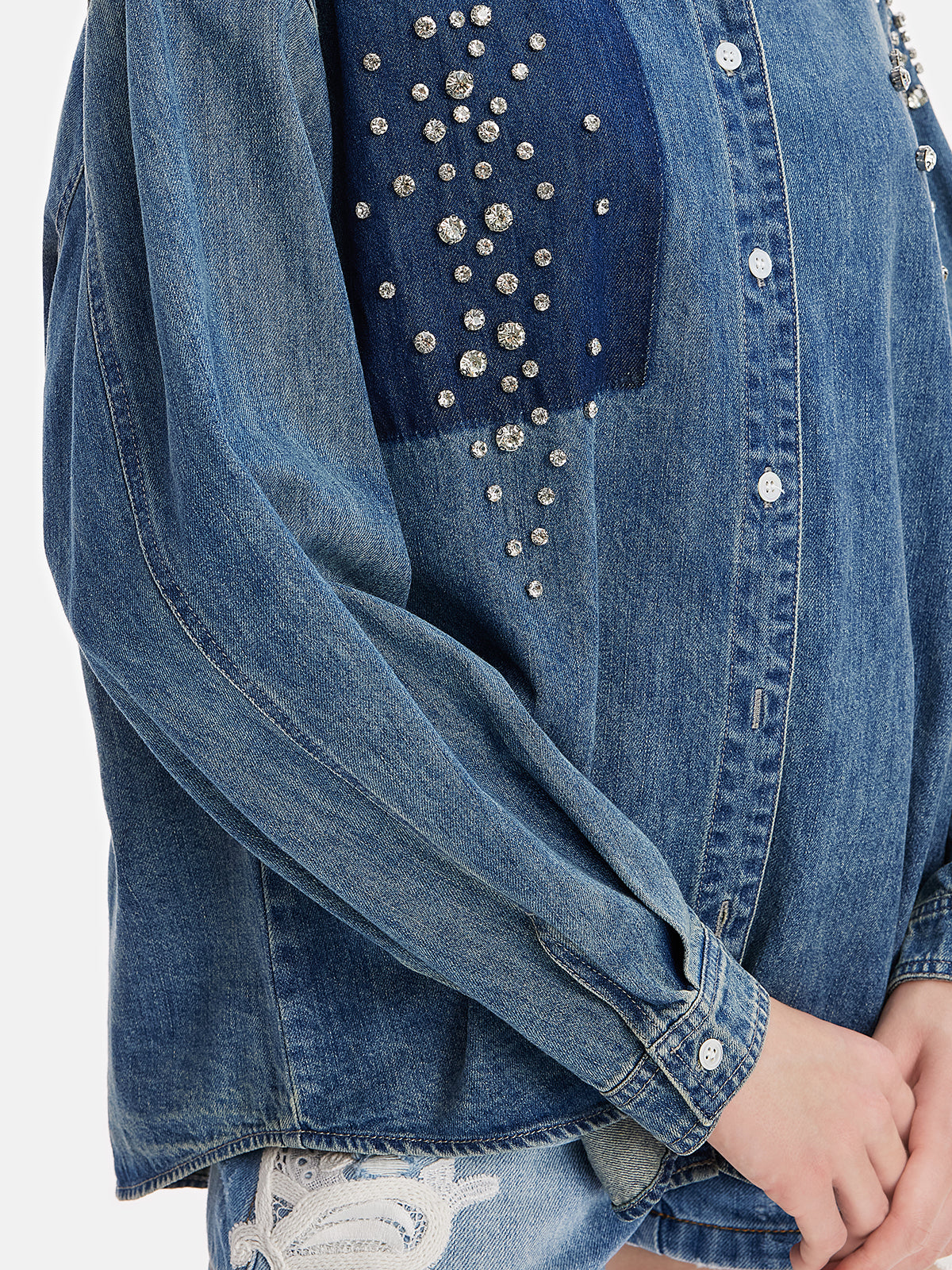 Beaded Denim Shirt