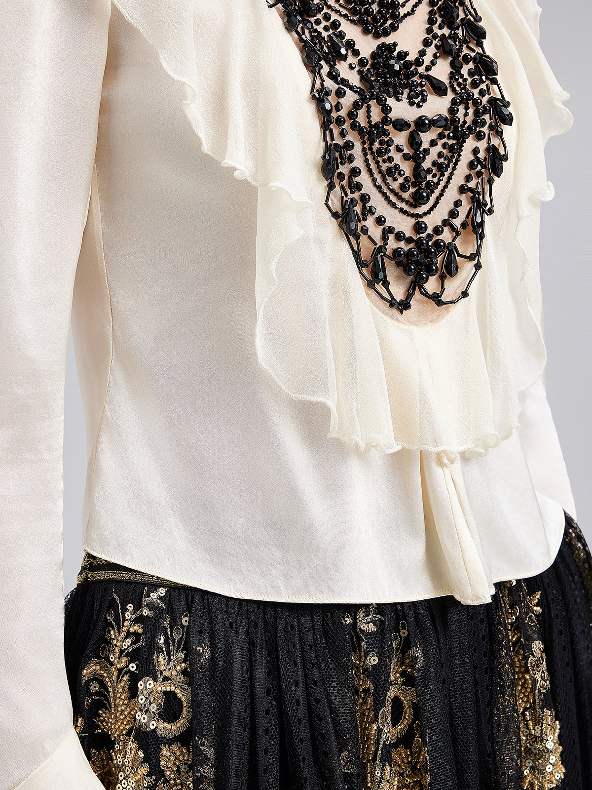 Handcrafted Beaded Silk Shirt