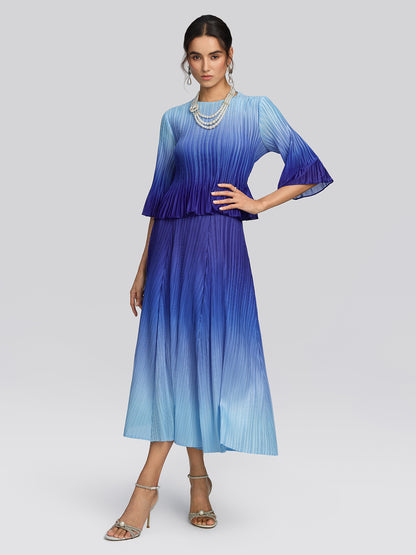 Pleated High-Waisted Gradient Set