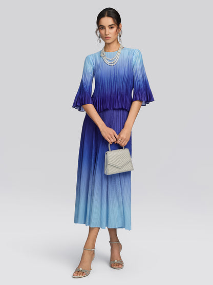 Pleated High-Waisted Gradient Set