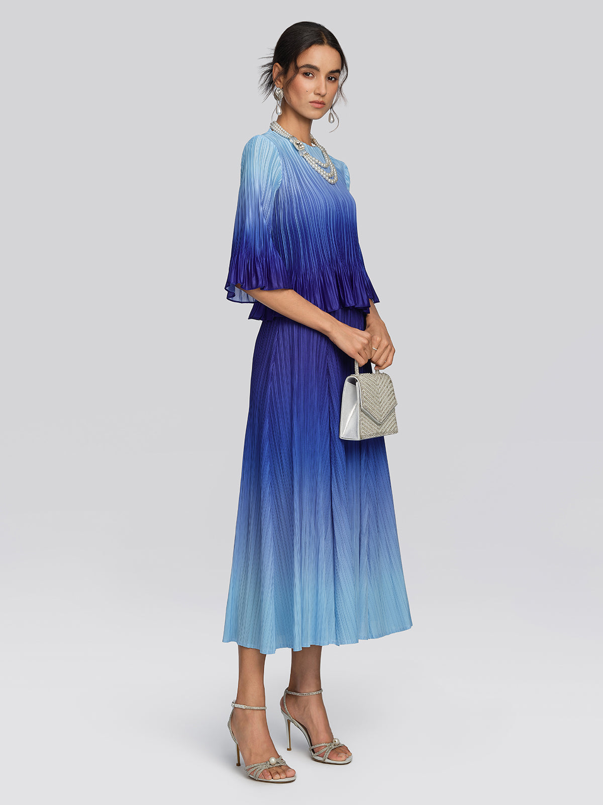 Pleated High-Waisted Gradient Set
