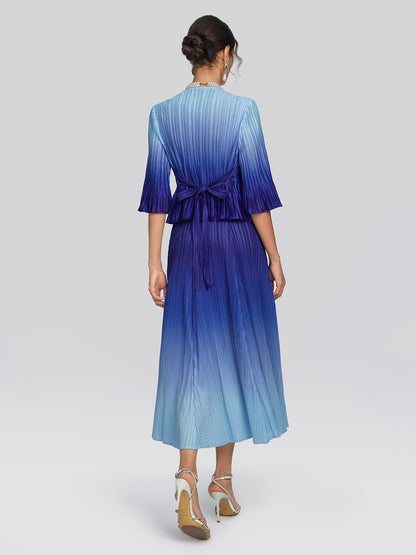 Pleated High-Waisted Gradient Set