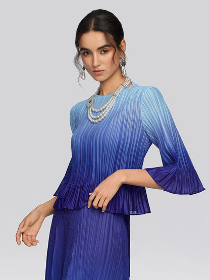 Pleated High-Waisted Gradient Set