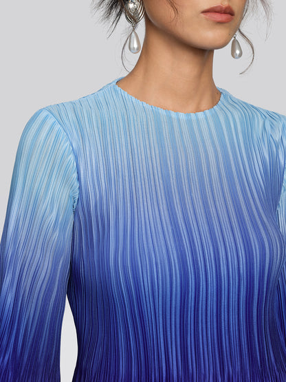 Pleated High-Waisted Gradient Set