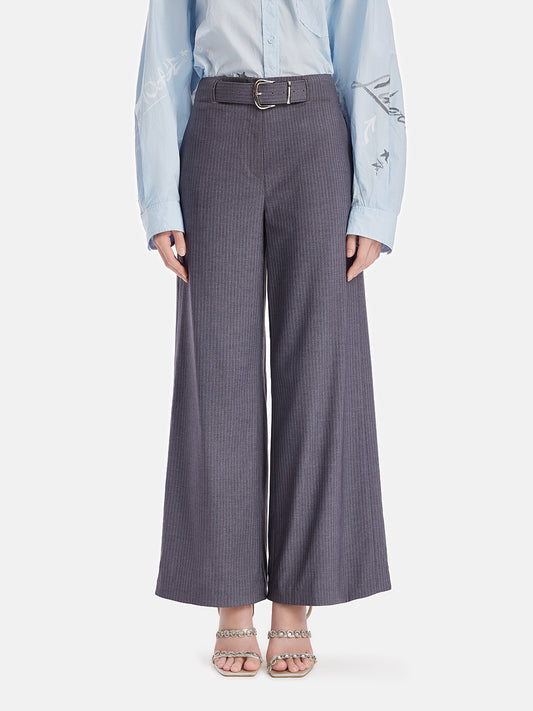 Merino Wool Belted Trousers