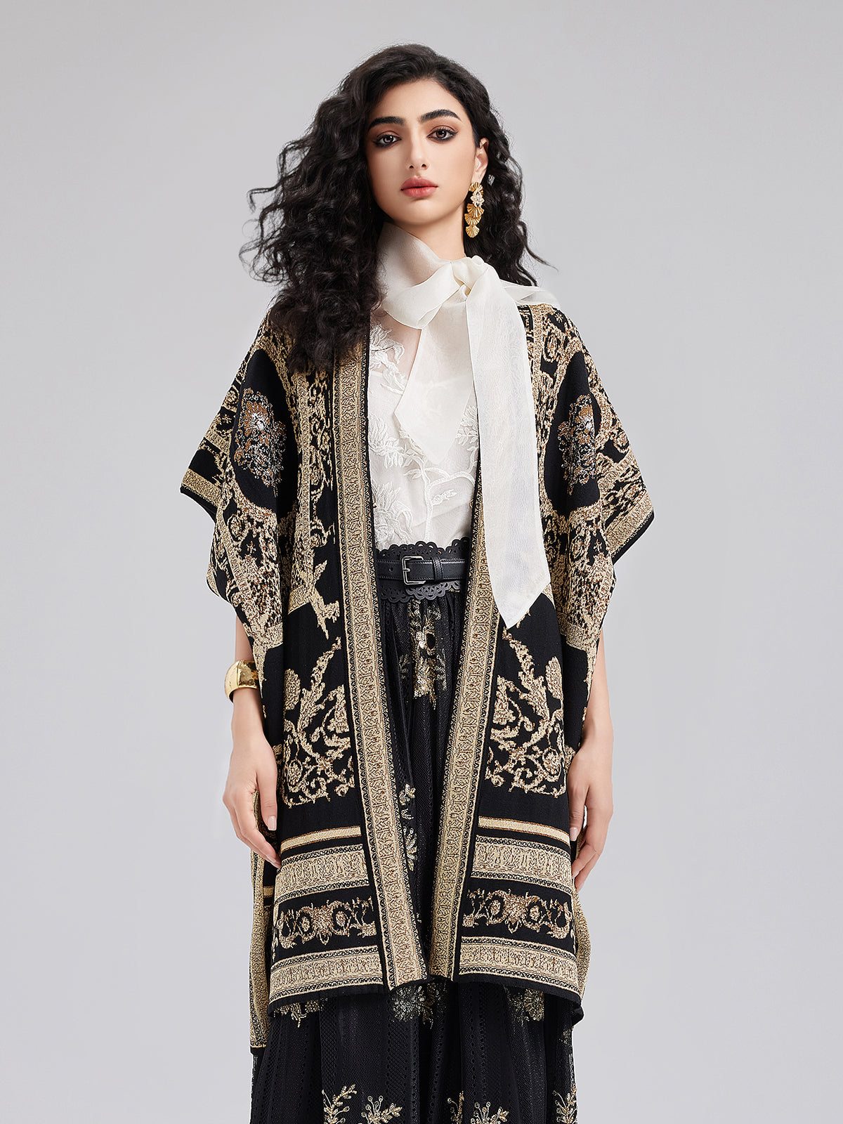 Final Sale | Regal Knit Jacquard Cardigan