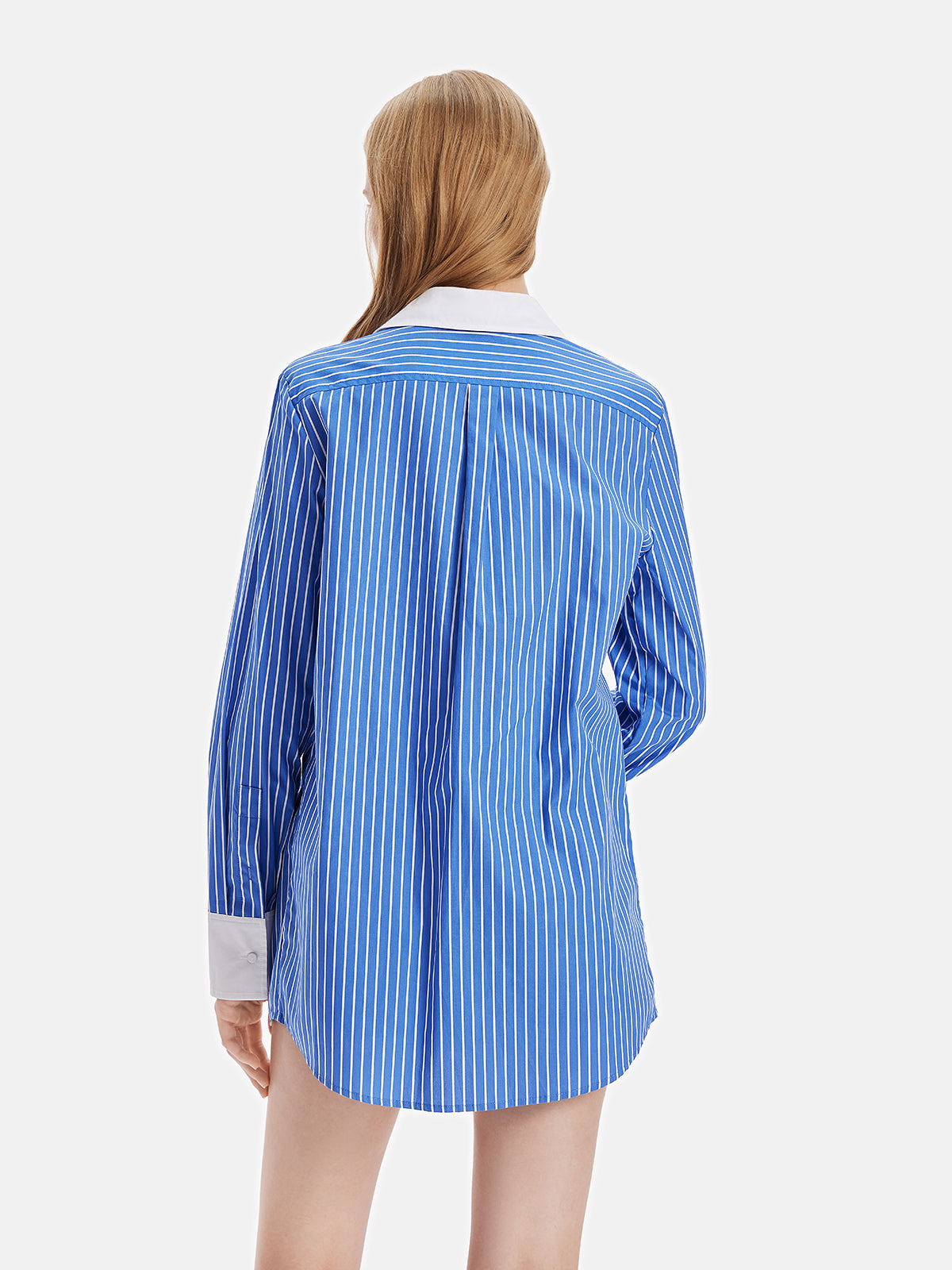 Pima Cotton Lace Trim Striped Shirt