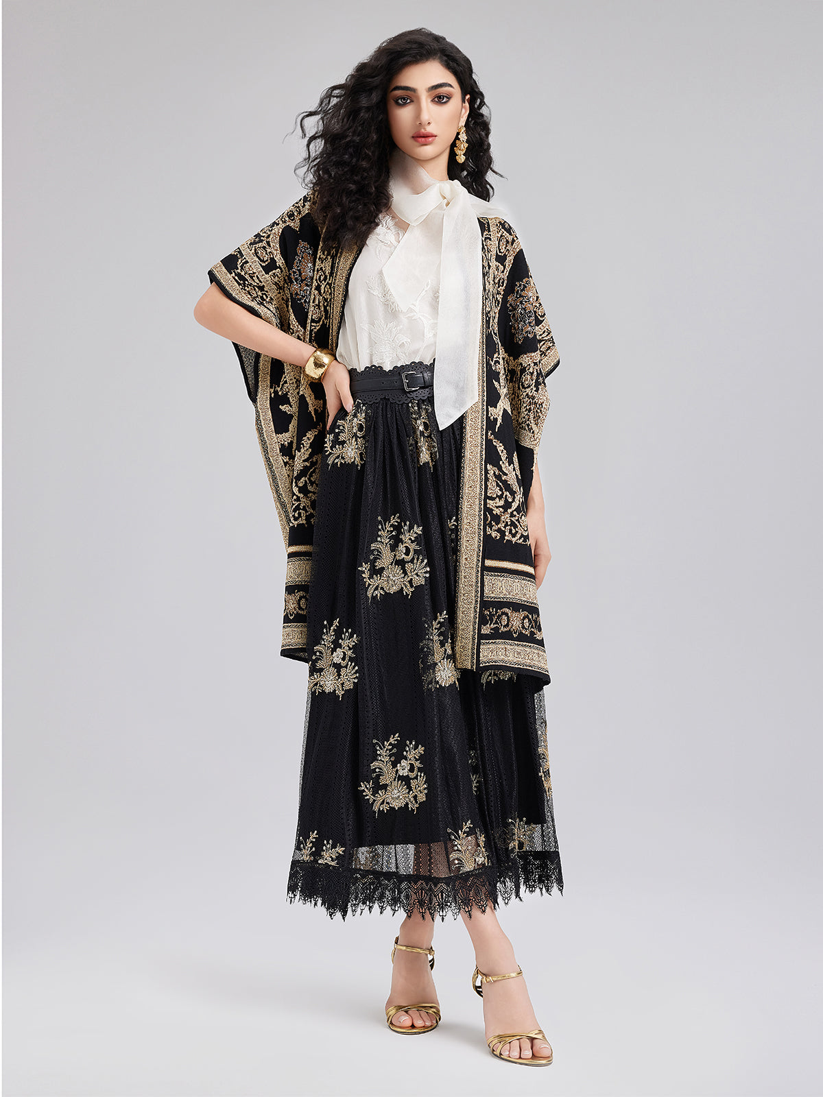 Final Sale | Regal Knit Jacquard Cardigan