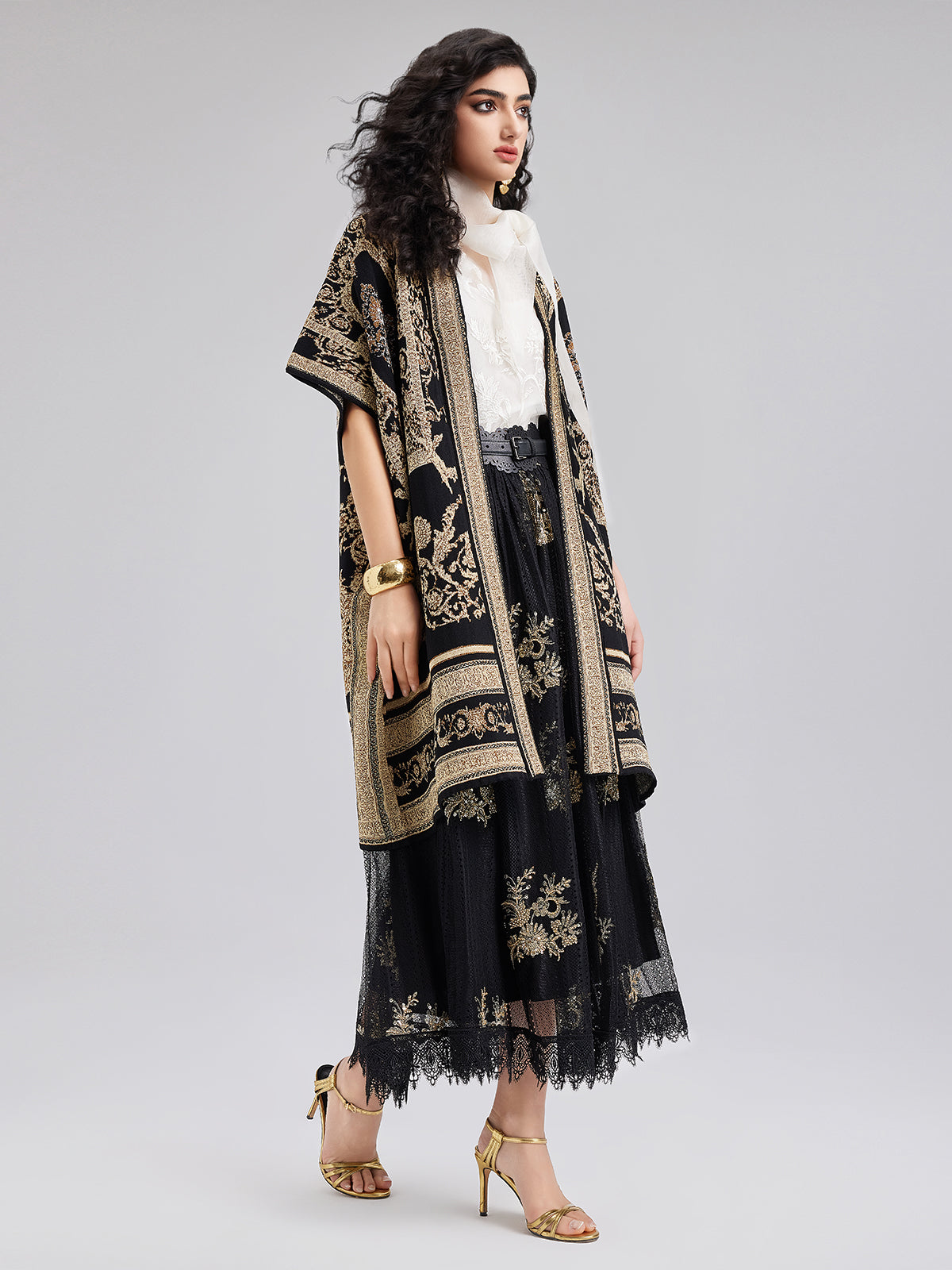 Final Sale | Regal Knit Jacquard Cardigan