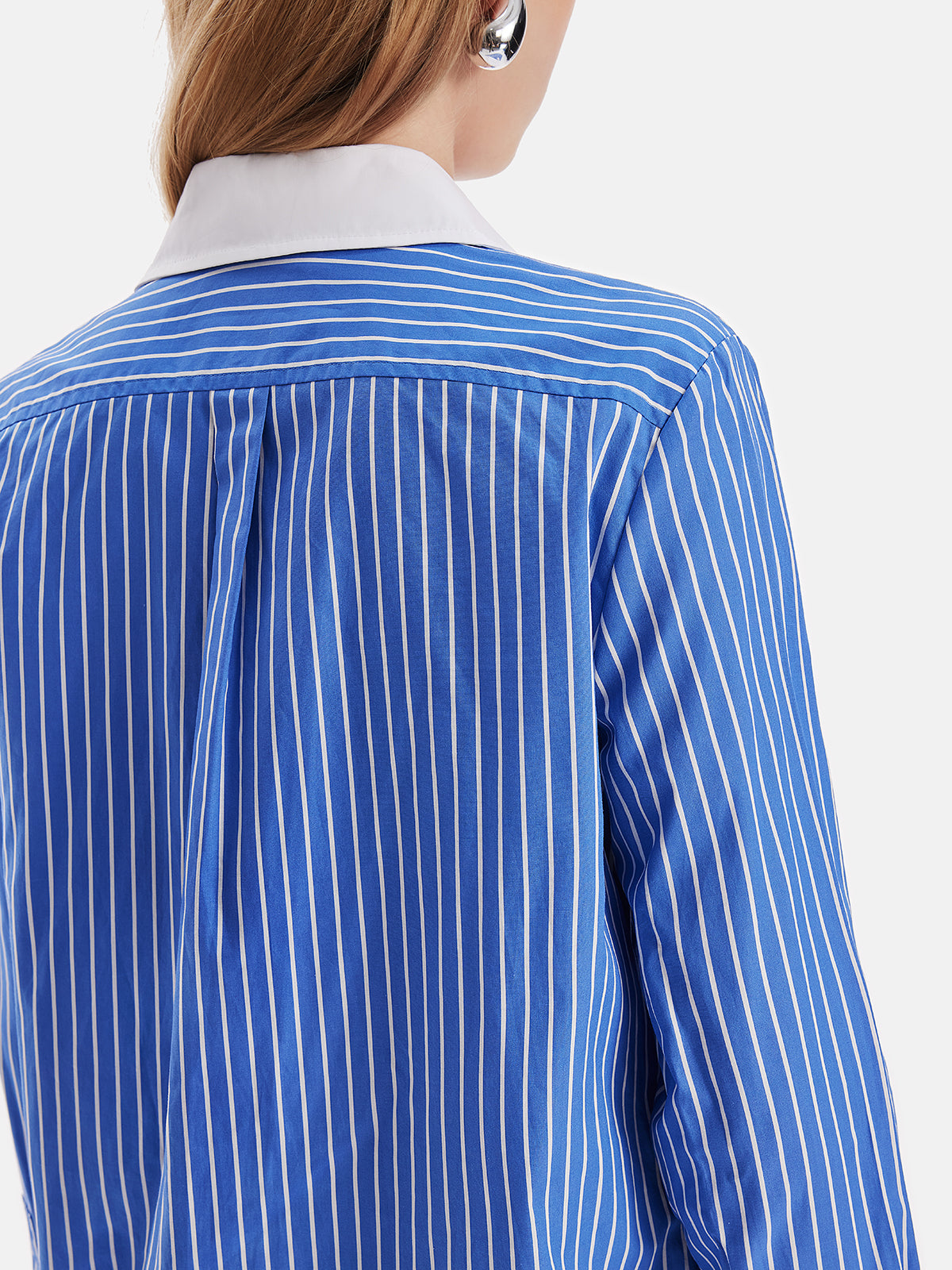 Pima Cotton Lace Trim Striped Shirt