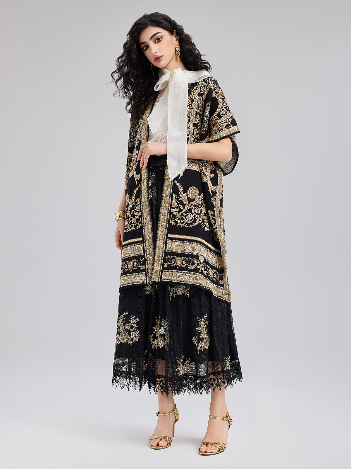 Final Sale | Regal Knit Jacquard Cardigan