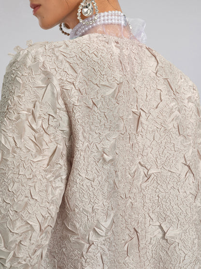 Champagne Pleated Texture Beaded Set