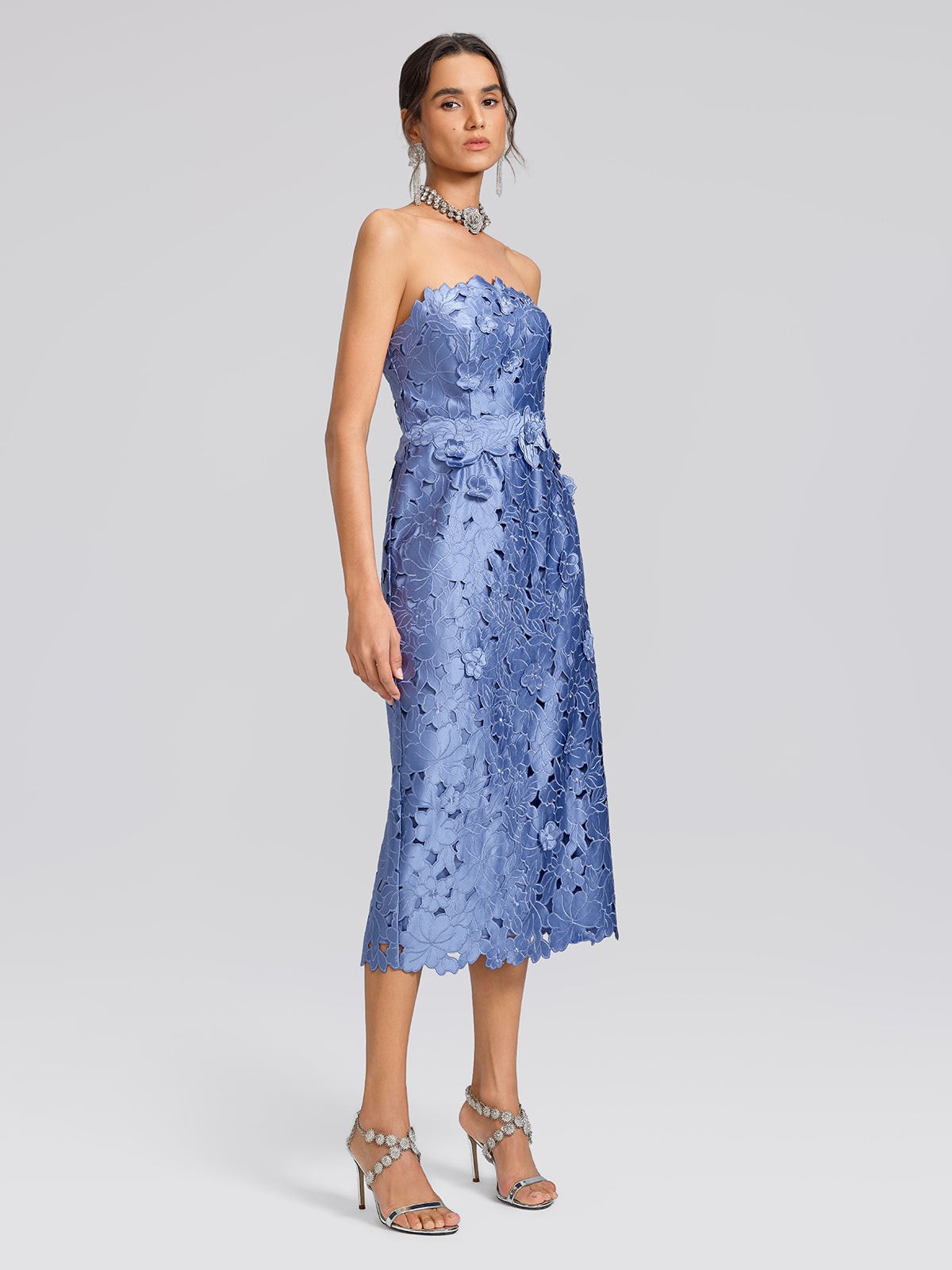 Embroidered Cutout Floral Maxi Dress