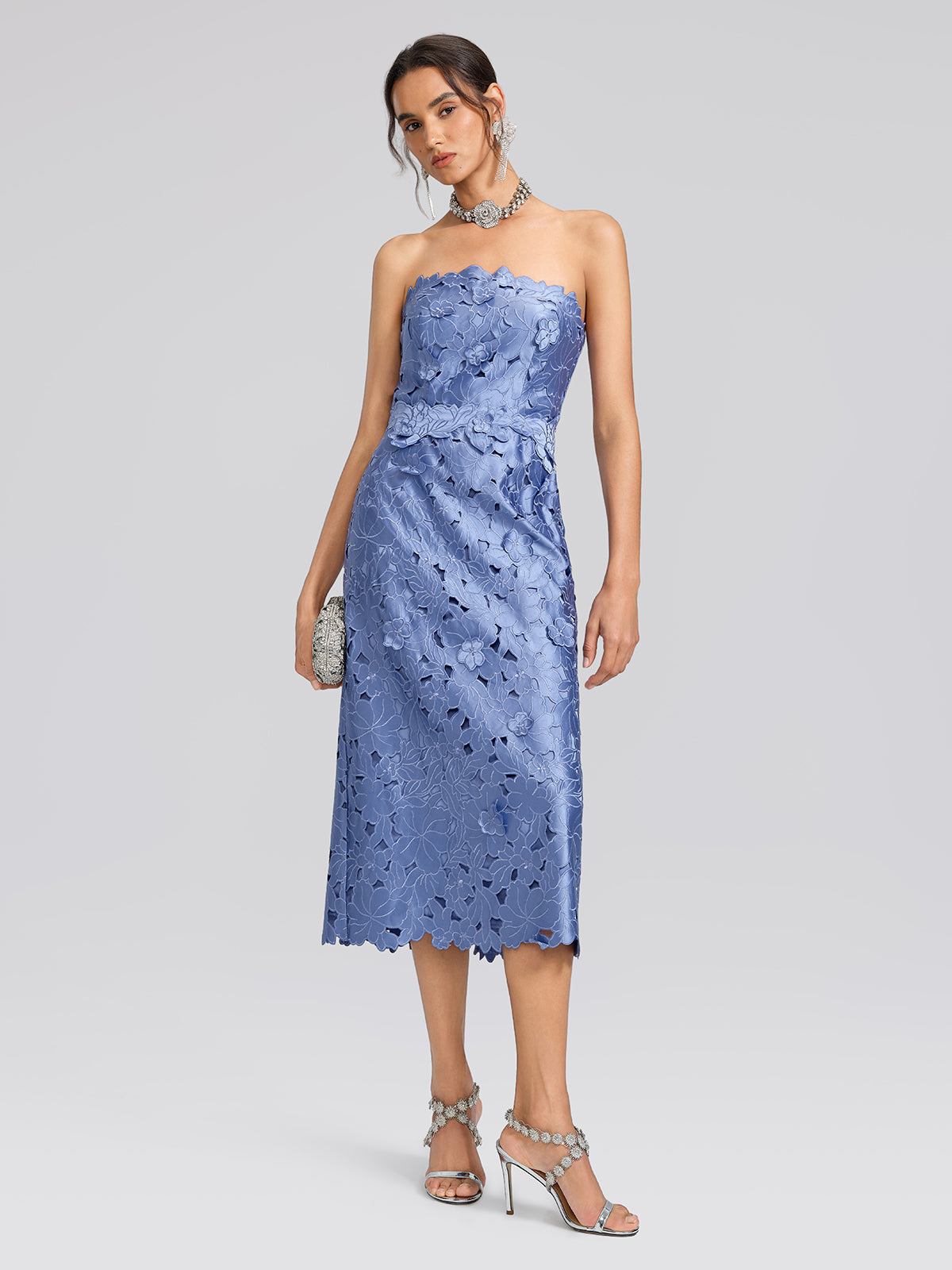 Embroidered Cutout Floral Maxi Dress