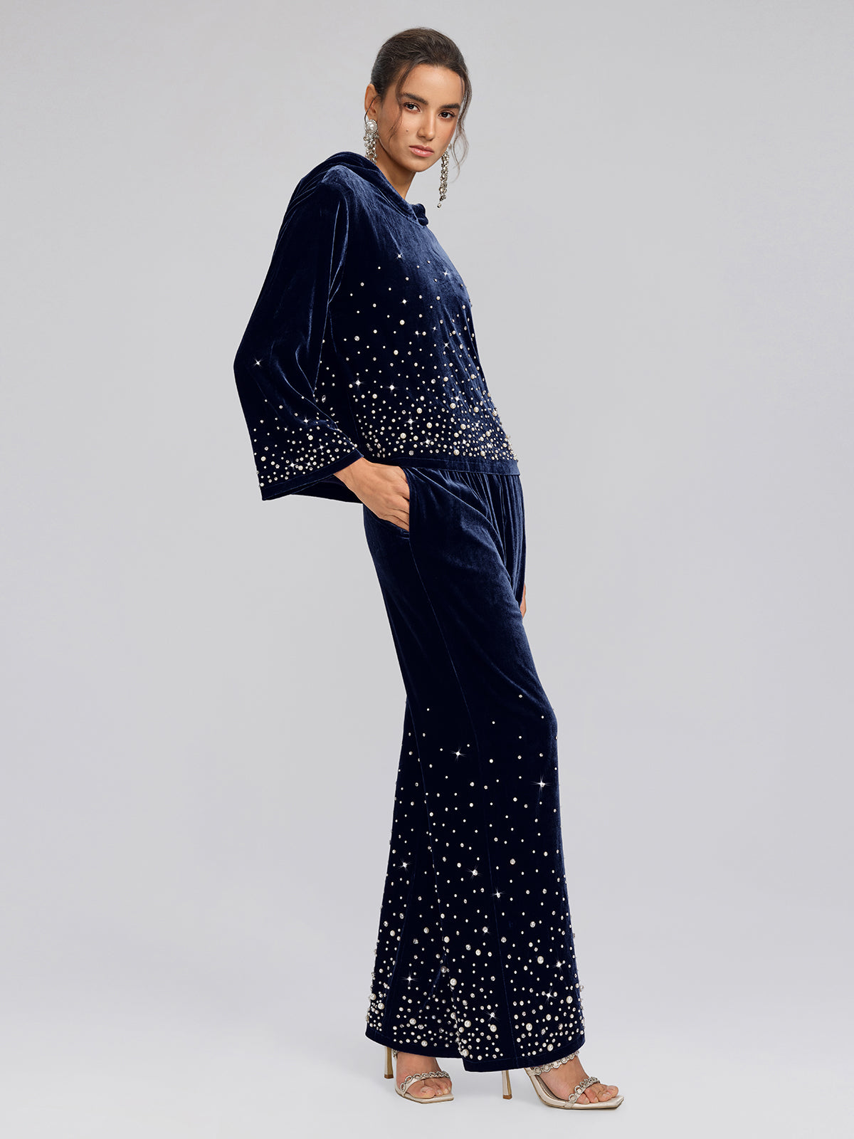 Silk Velvet Beaded Lounge Pants