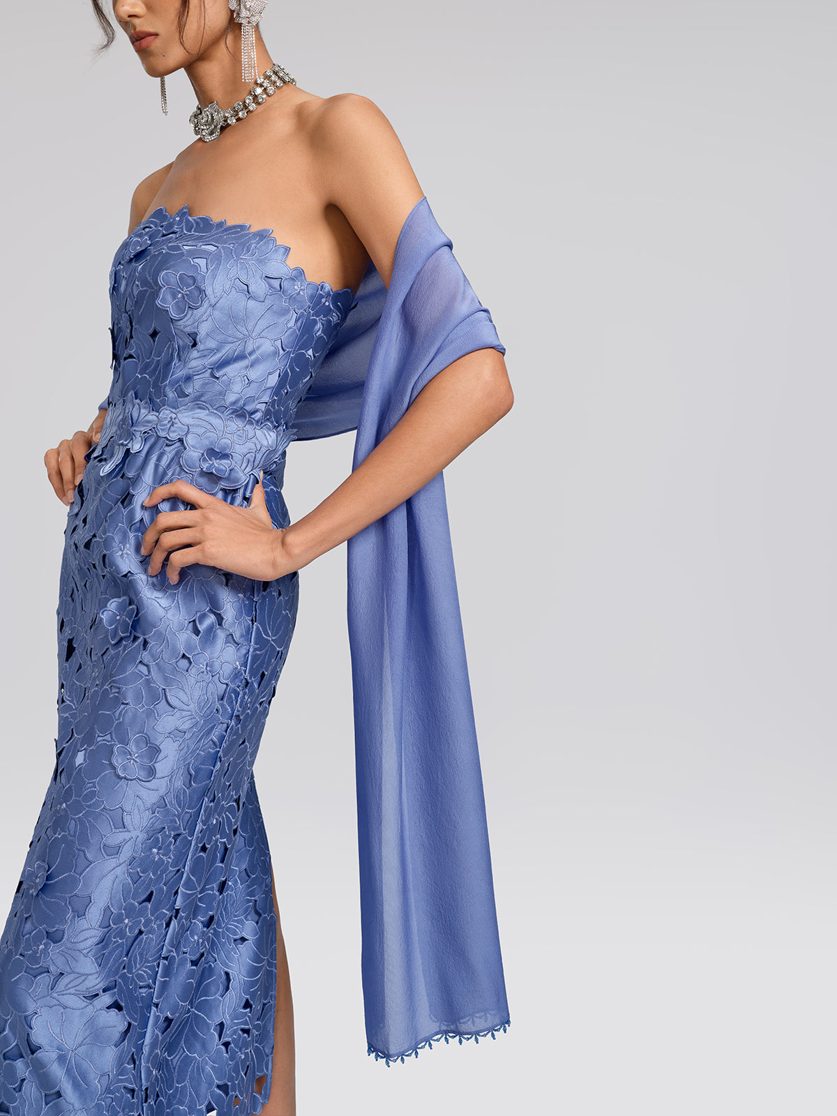 Embroidered Cutout Floral Maxi Dress