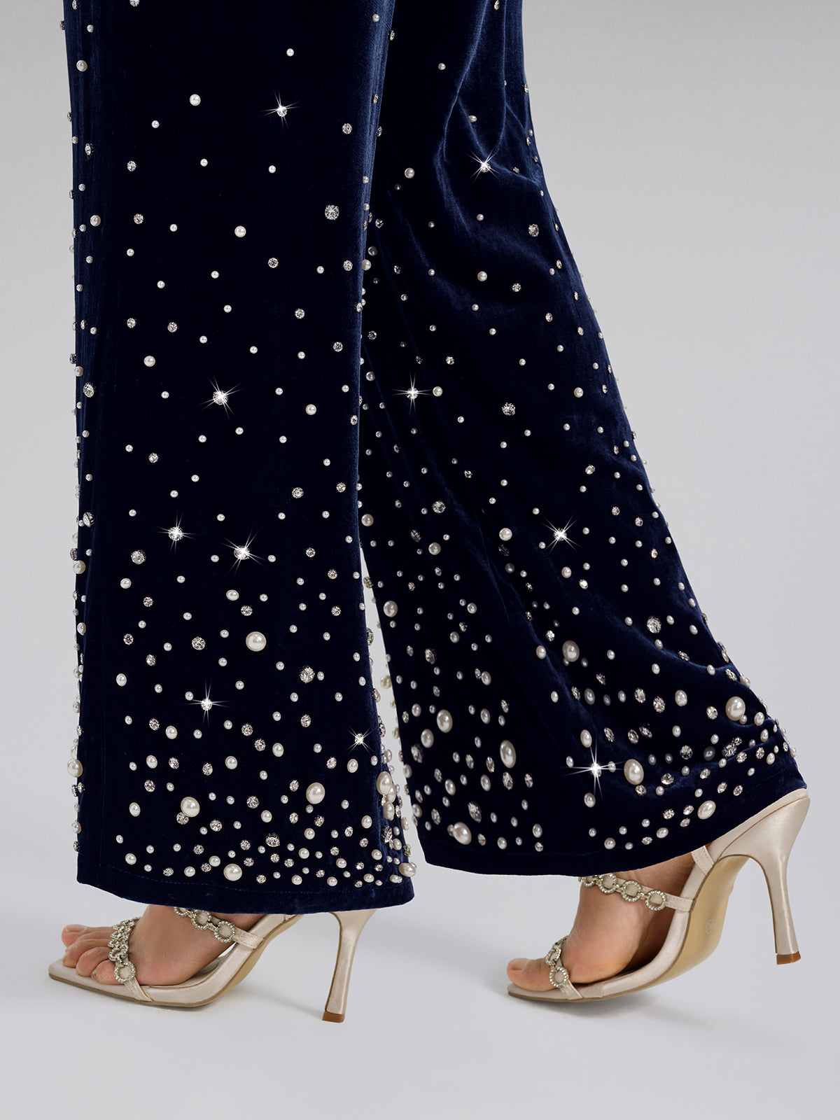 Silk Velvet Beaded Lounge Pants