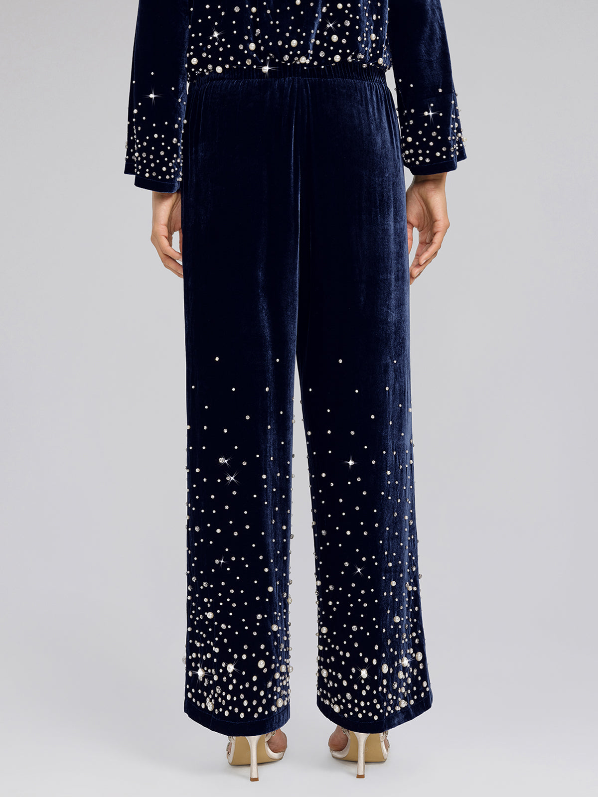 Silk Velvet Beaded Lounge Pants