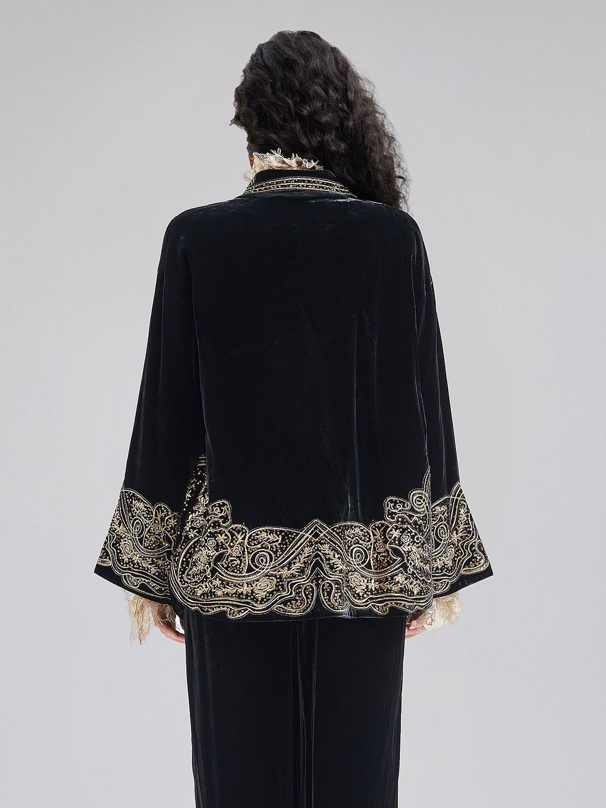 Final Sale | Luxe Velvet Embroidered Set (Belt Not Included)