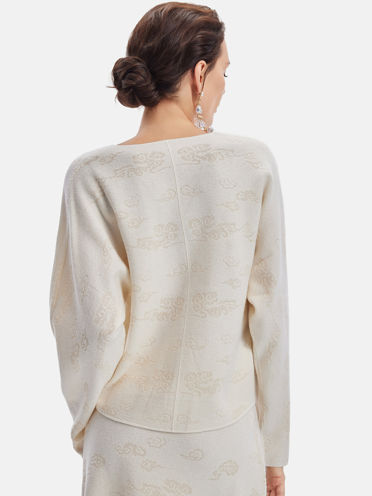 Cashmere Cloud Pattern Knit Top