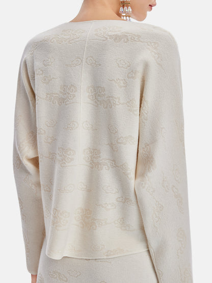 Cashmere Cloud Pattern Knit Top