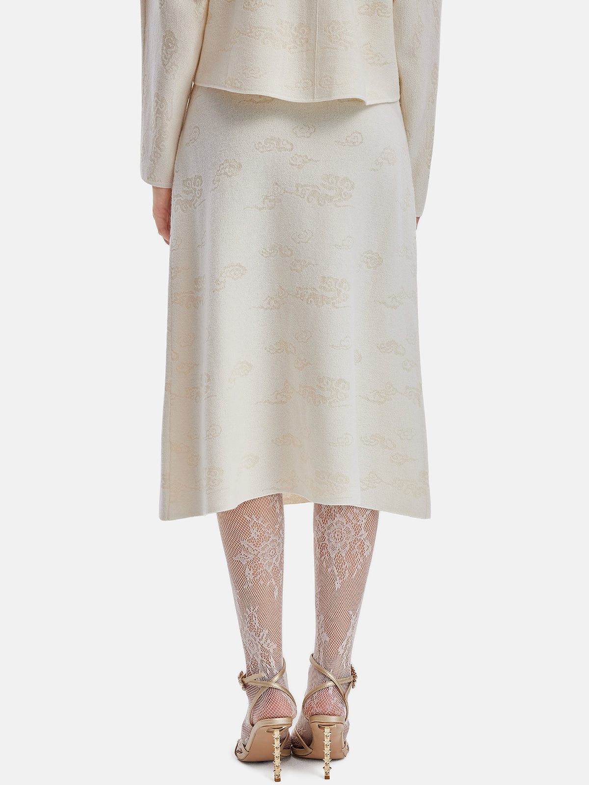 Cashmere Cloud Pattern Knit Skirt