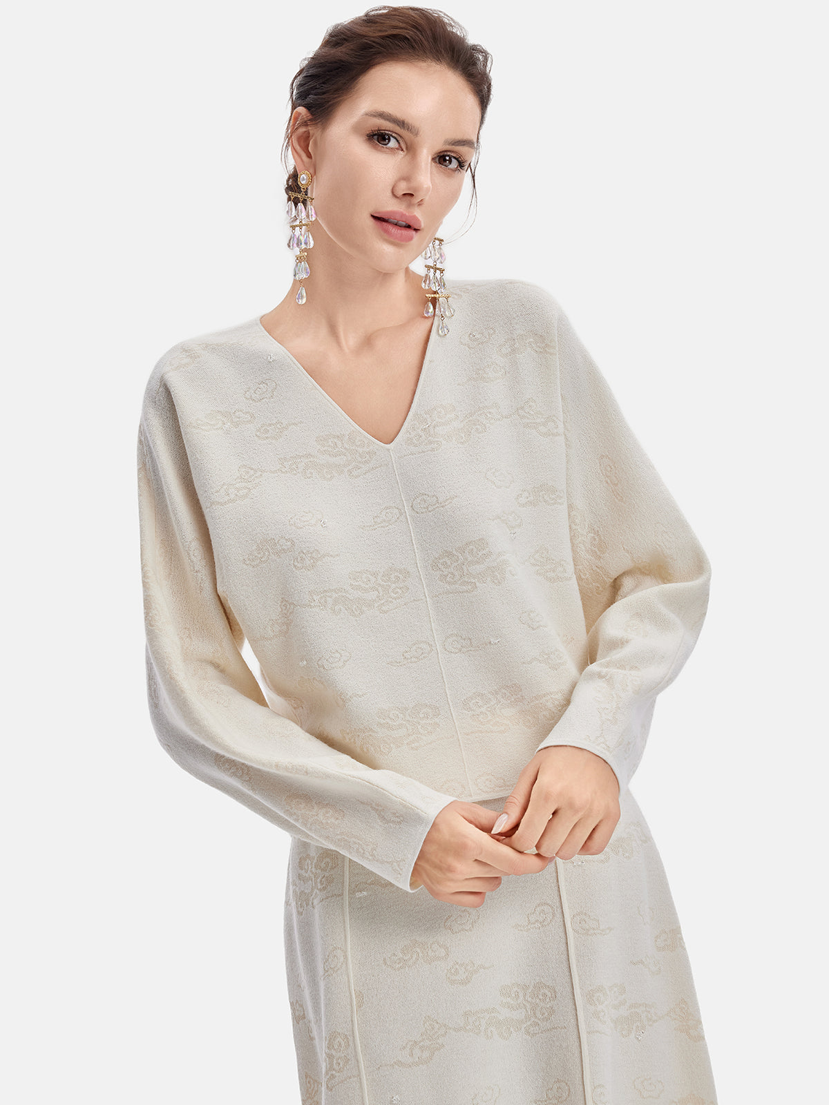 Cashmere Cloud Pattern Knit Top