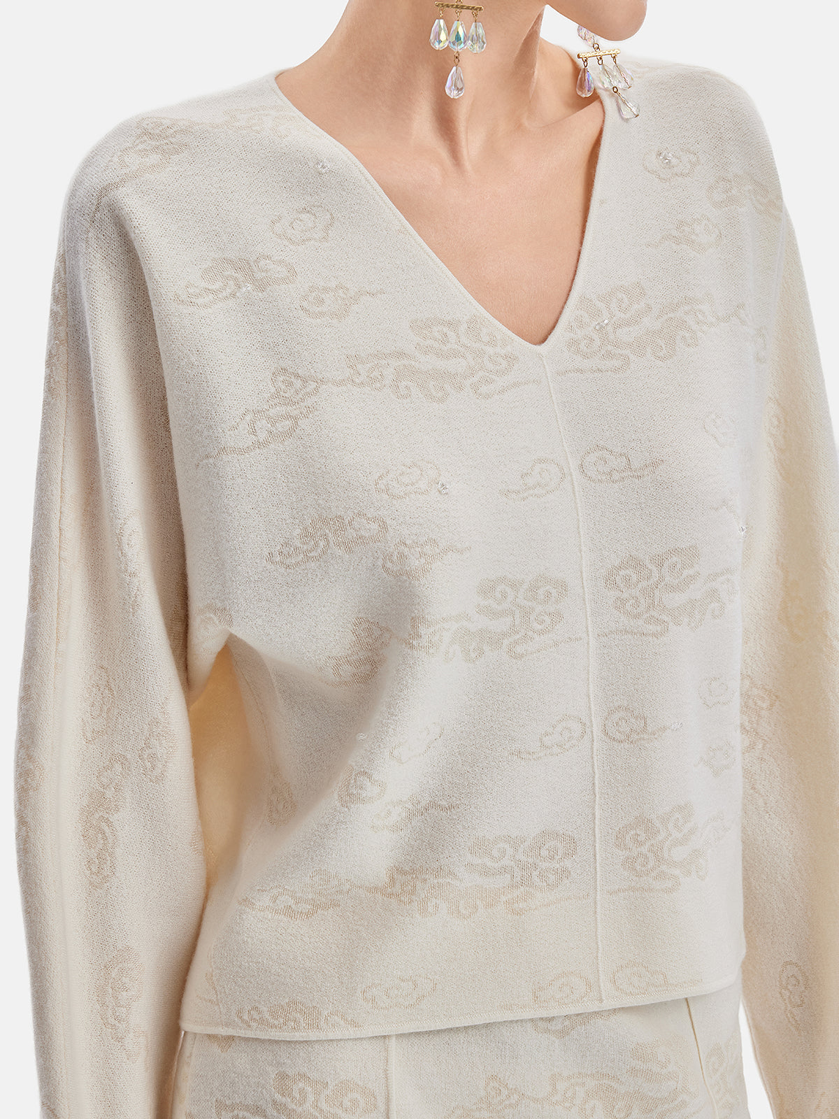 Cashmere Cloud Pattern Knit Top