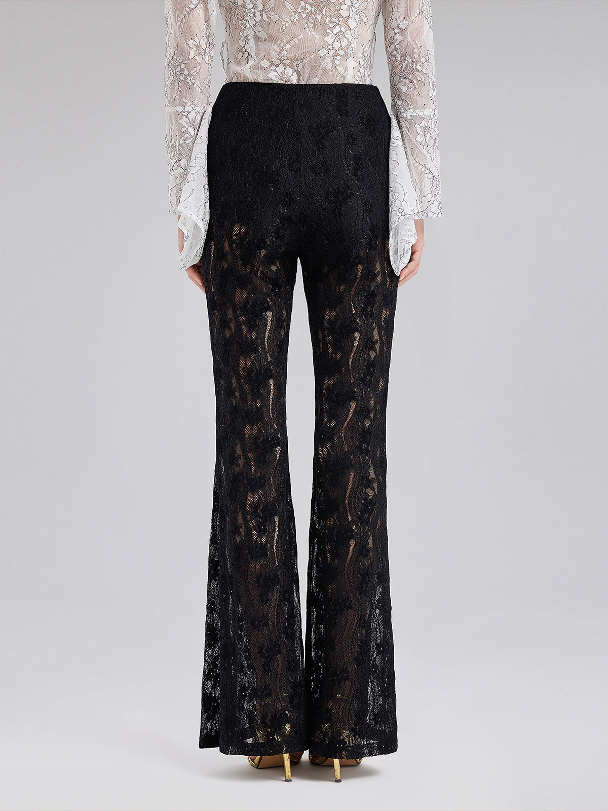 Lace Cutout Flared Pants