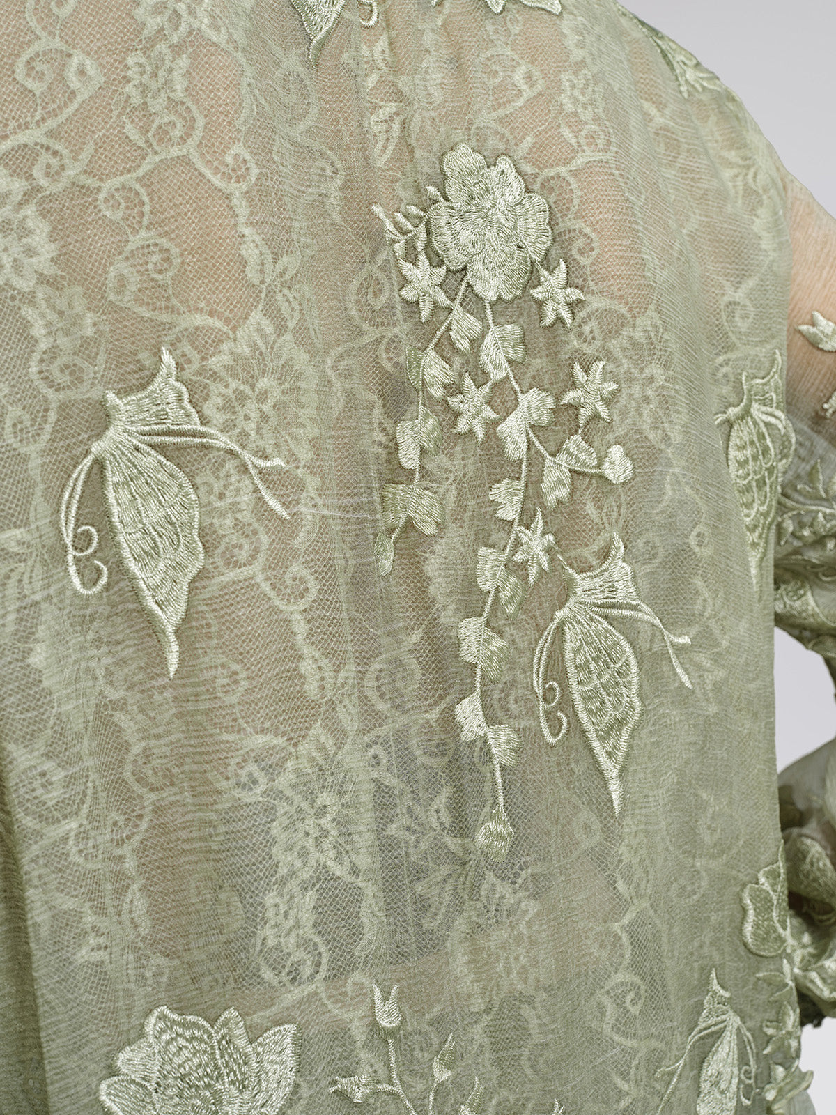 Hand-Dyed Silk Embroidered Floral Top