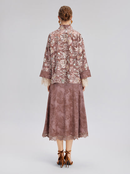 Velvet Sequined Floral Embroidered Jacket