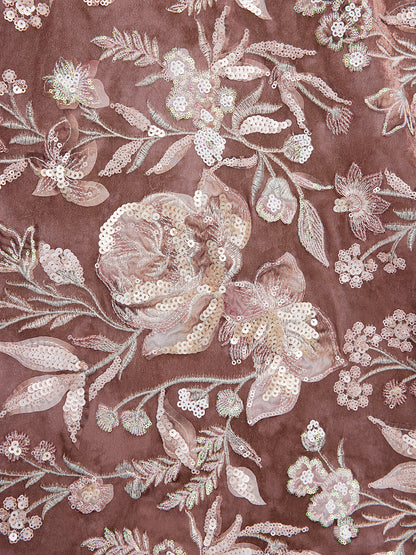 Velvet Sequined Floral Embroidered Jacket