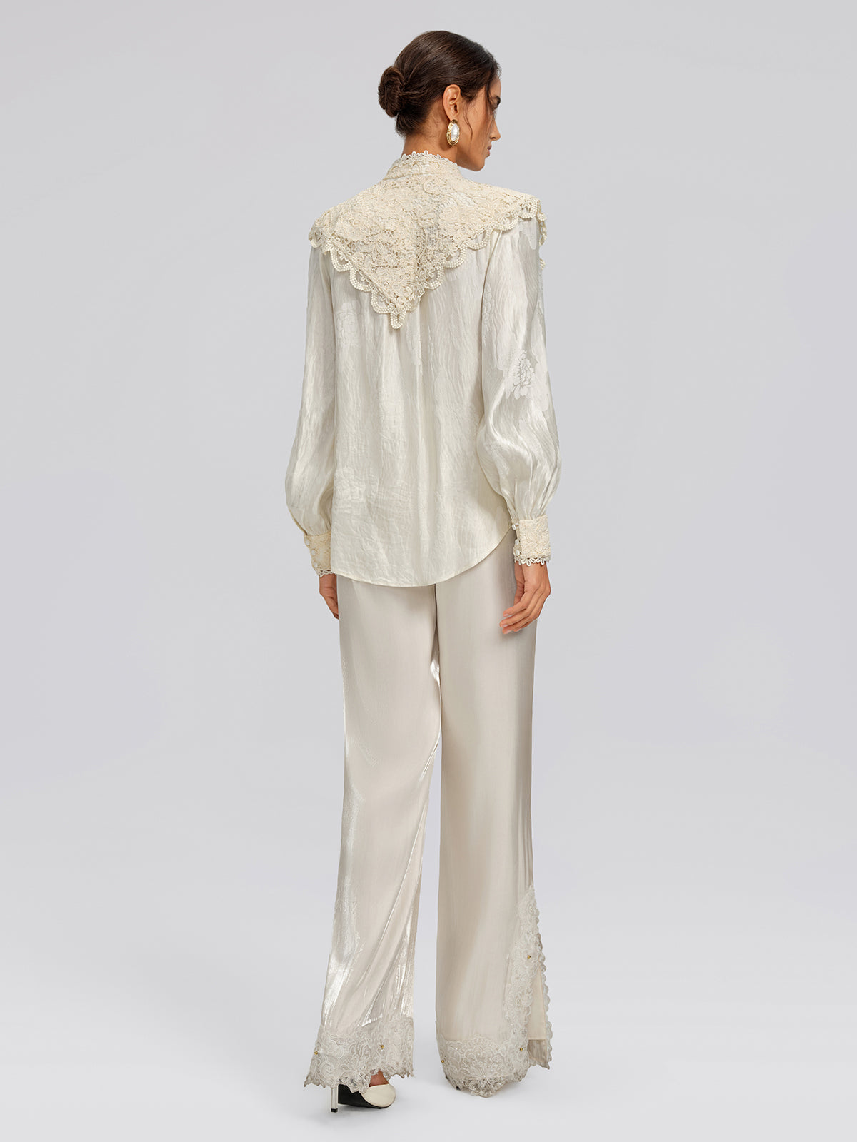 Silk-Linen Jacquard Multi-Wear Blouse