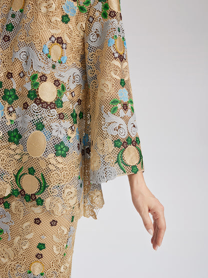 Bohemian Embroidered Floral Hand-Beaded Top